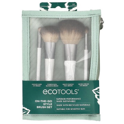 EcoTools, On-The-Go Style Brush Set , 4 Piece Kit