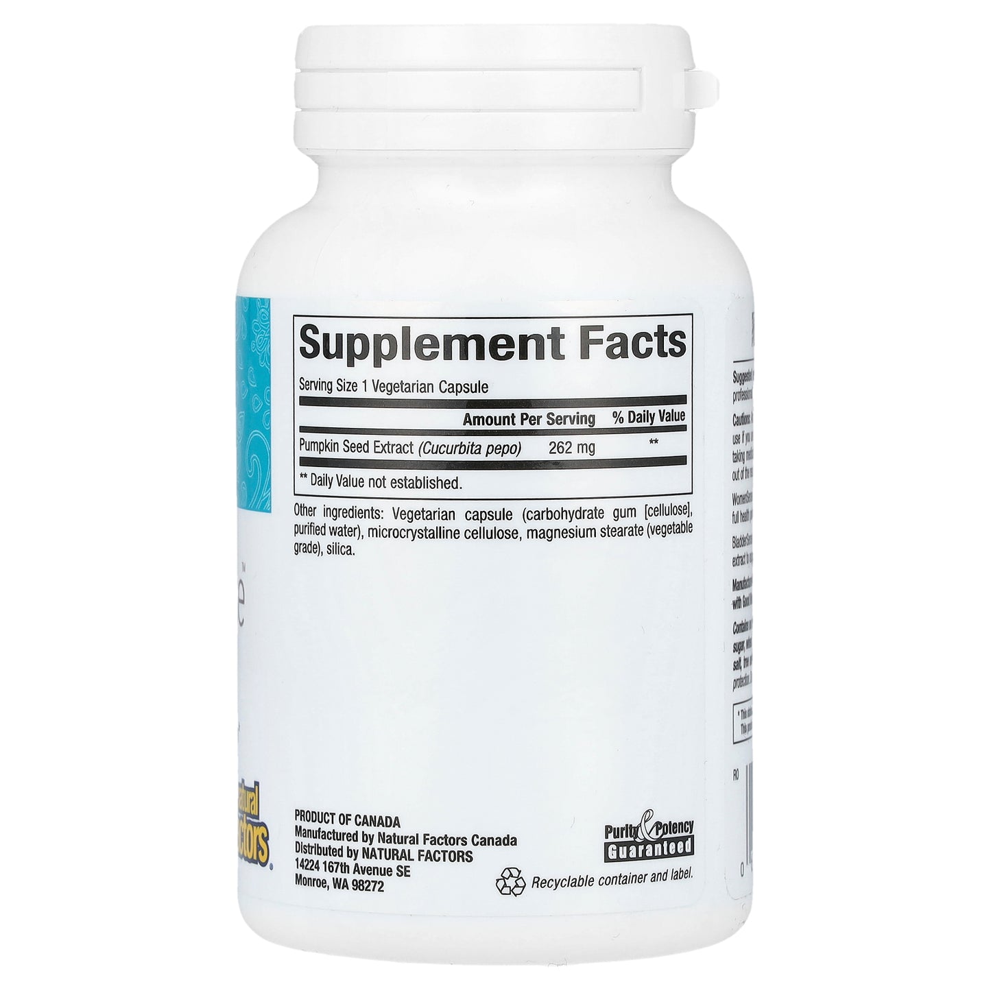 Natural Factors, WomenSense, BladderSense, 262 mg, 90 Vegetarian Capsules