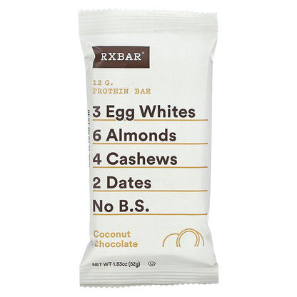 RXBAR, Protein Bar, Coconut Chocolate, 12 Bars, 1.83 oz (52 g) Each