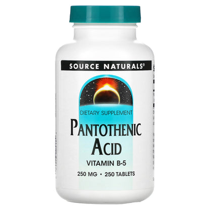 Source Naturals, Pantothenic Acid, 250 mg, 250 Tablets