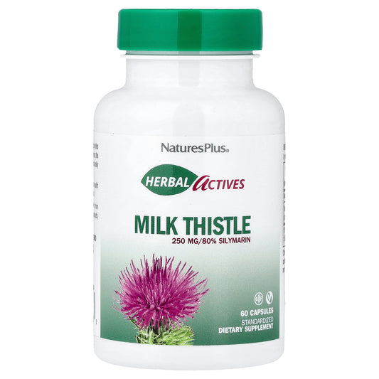 NaturesPlus, Herbal Actives, Milk Thistle, 250 mg, 60 Capsules