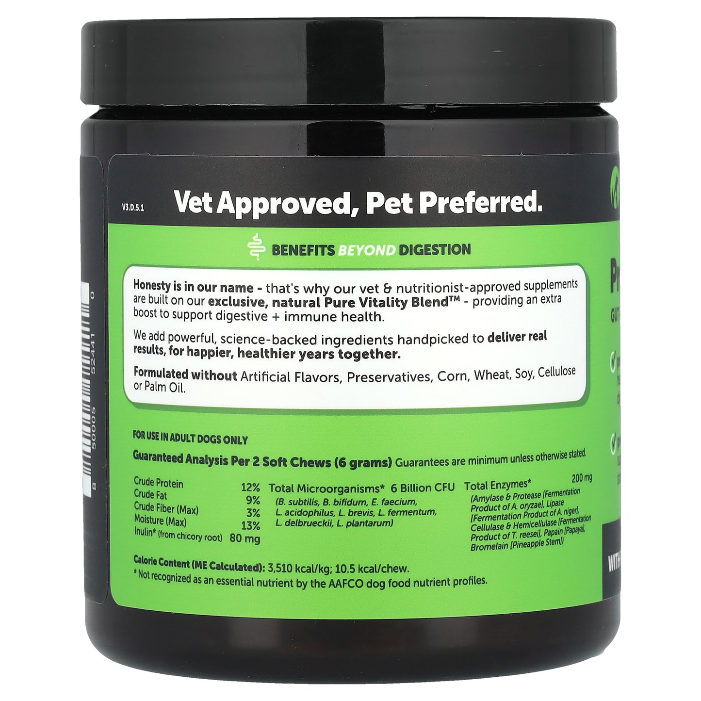 Pet Honesty, Probiotics, For Adult Dogs, Pumpkin, 90 Soft Chews, 9.5 oz (270 g)