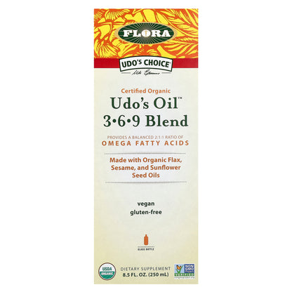 Flora, Udo's Choice, Organic Udo's Oil 3·6·9 Blend, 8.5 fl oz (250 ml)