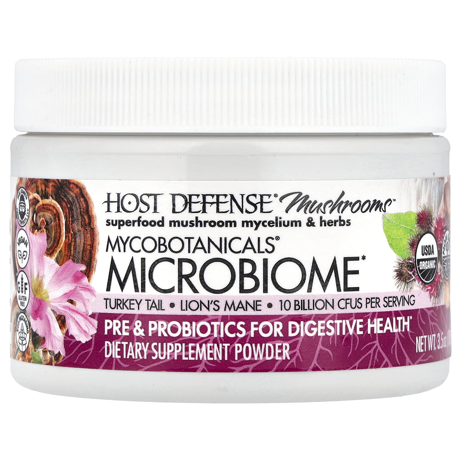 Host Defense, Mushrooms™, MycoBotanicals® Microbiome Powder, 3.5 oz (100 g)