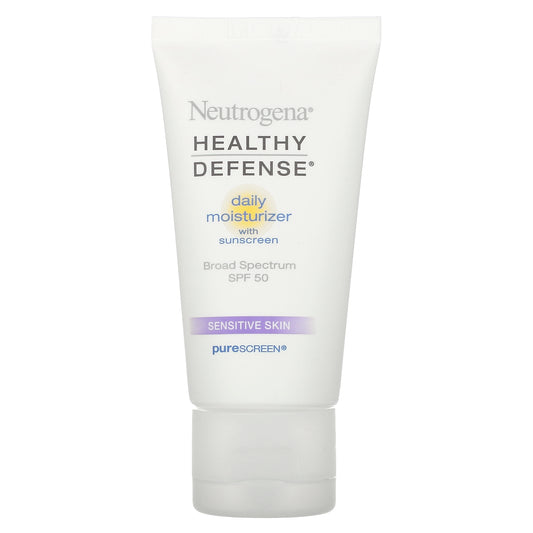 Neutrogena, Healthy Defense, Daily Moisturizer with Sunscreen, Broad Spectrum SPF 50, Sensitive Skin, 1.7 fl oz (50 ml)