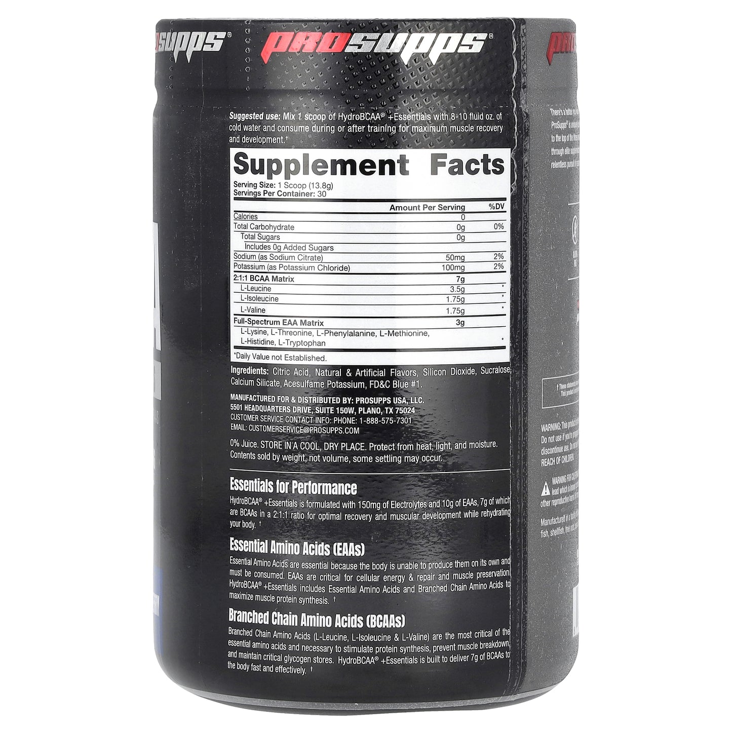 ProSupps, Hydro BCAA +Essentials, Blue Raspberry, 14.6 oz (414 g)