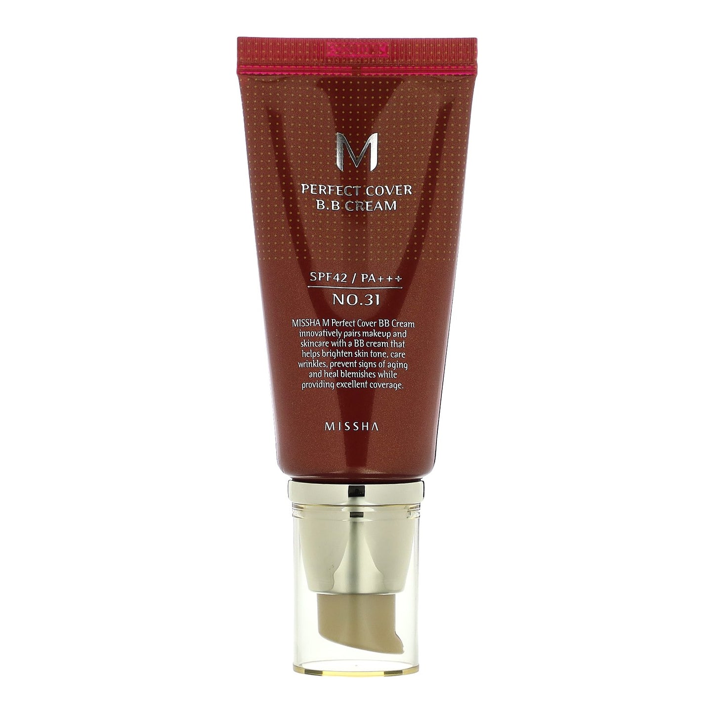 Missha, M Perfect Cover B.B Cream, SPF 42 PA+++, No. 31 Golden Beige, 1.7 fl oz (50 ml)