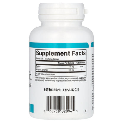 Natural Factors, R-Lipoic Acid, 100 mg, 60 Vegetarian Capsules