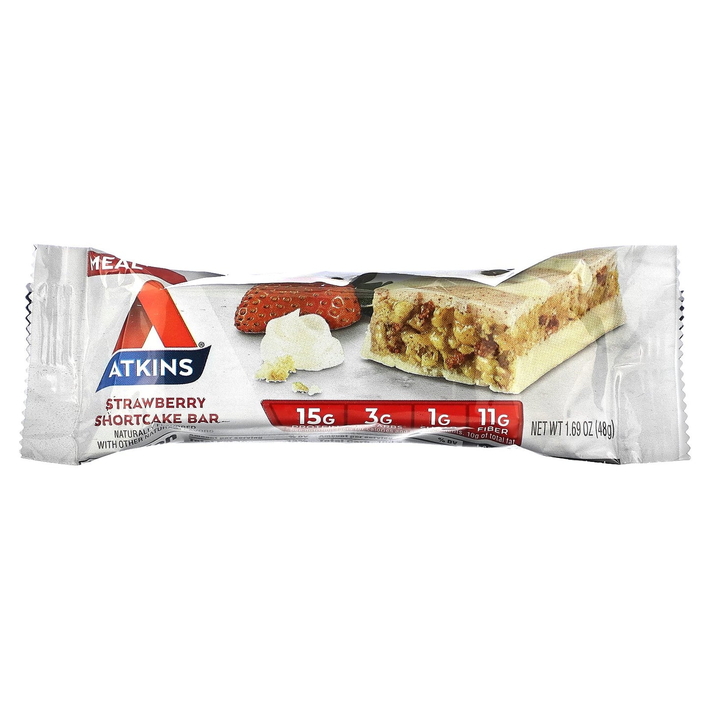 Atkins, Protein Meal Bar, Strawberry Shortcake, 5 Bars, 1.69 oz (48 g) Each