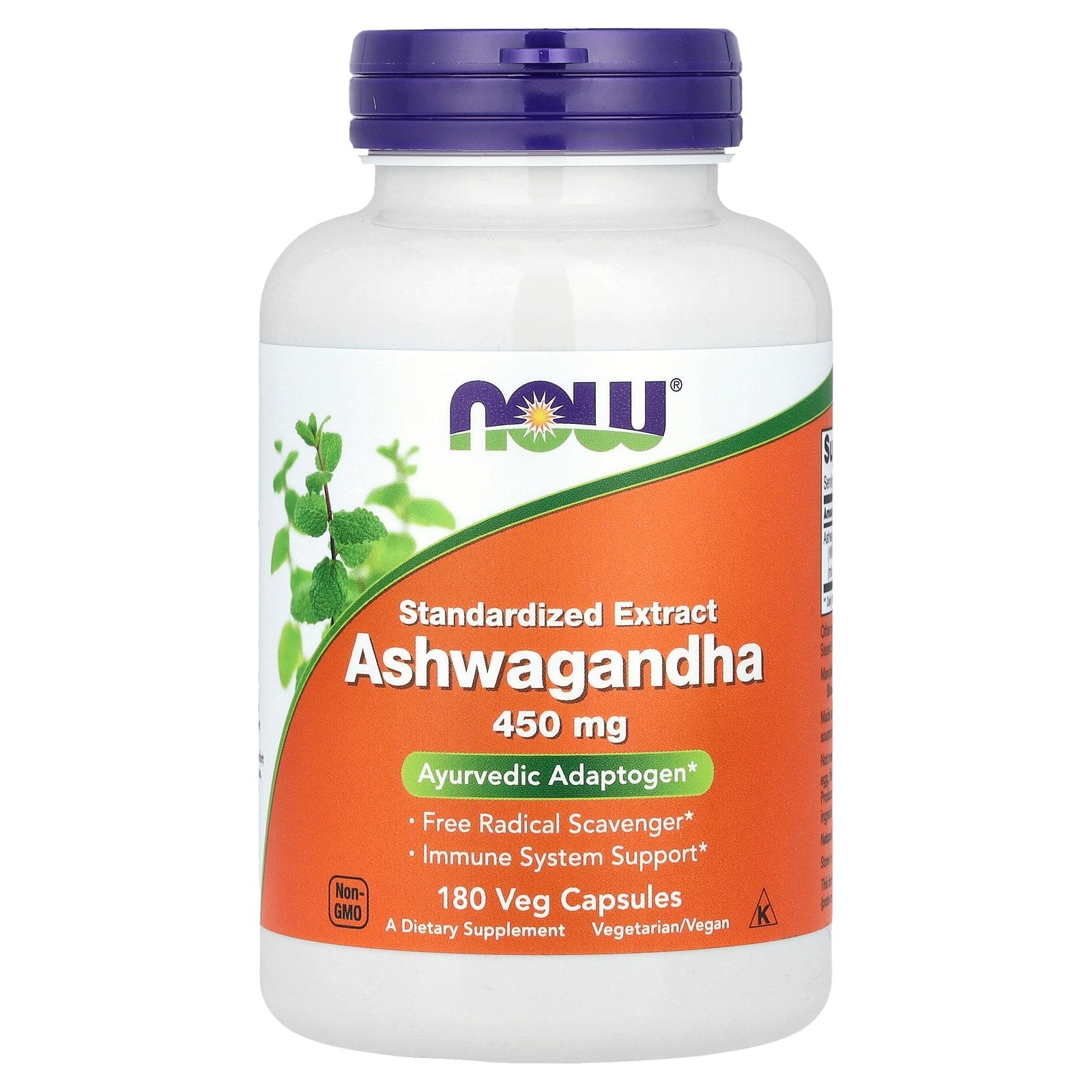 NOW Foods, Standardized Extract Ashwagandha, 450 mg, 180 Veg Capsules
