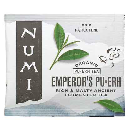 Numi Tea, Organic Pu-Erh Tea, Emperor's Pu-Erh, 16 Tea Bags, 1.13 oz (32 g)