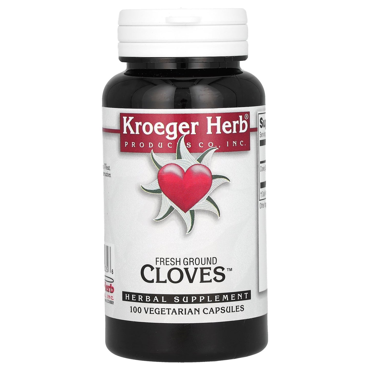 Kroeger Herb Co, Fresh Ground Cloves, 100 Vegetarian Capsules (450 mg per Capsule)
