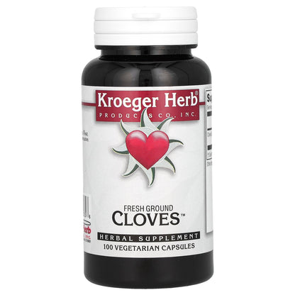 Kroeger Herb Co, Fresh Ground Cloves, 100 Vegetarian Capsules (450 mg per Capsule)