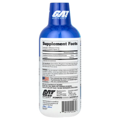 GAT, L-Carnitine, Amino Acid, Mixed Berry, 3,000 mg, 16 oz (473 ml)