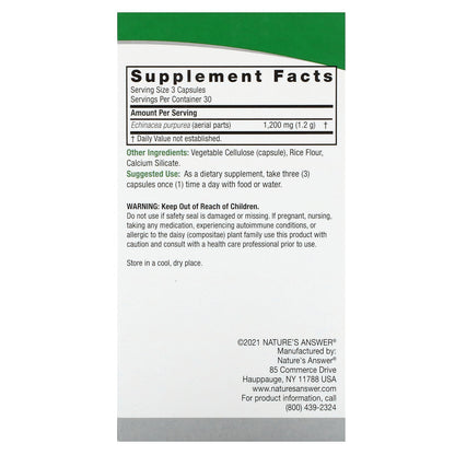 Nature's Answer, Echinacea, 90 Vegetarian Capsules (400 mg per Capsule)
