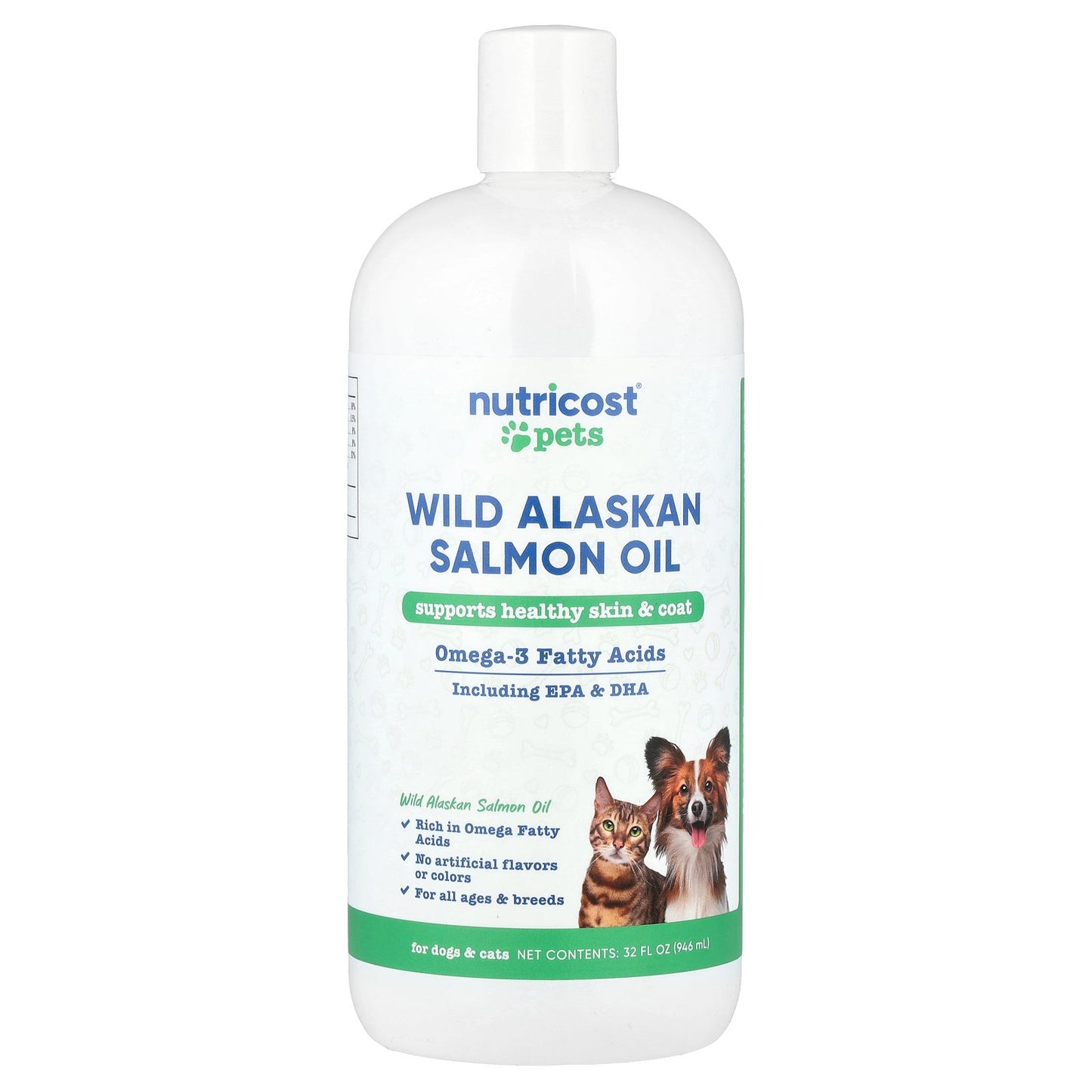 Nutricost, Pets, Wild Alaskan Salmon Oil, For Dogs & Cats, All Ages, 32 fl oz (946 ml)