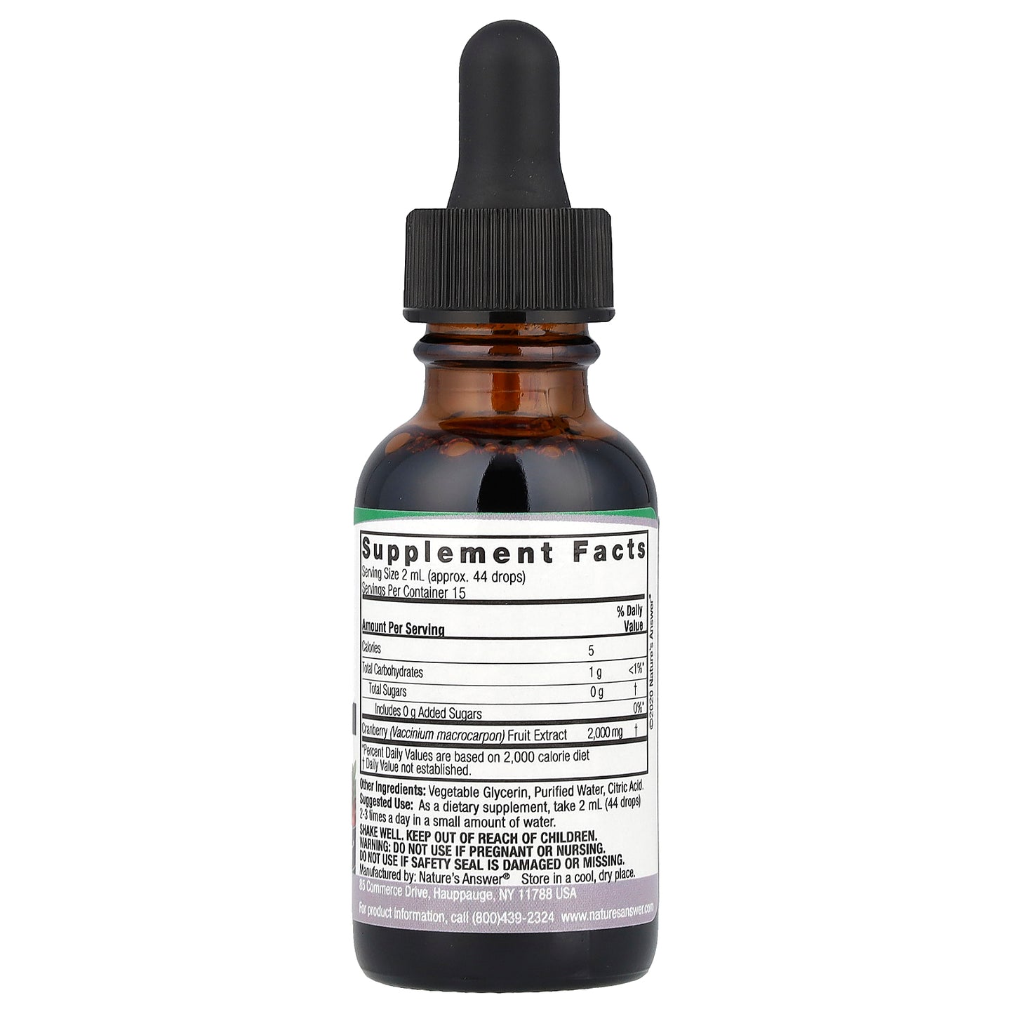 Nature's Answer, Cranberry Extract, Alcohol-Free, 2,000 mg, 1 fl oz (30 ml)