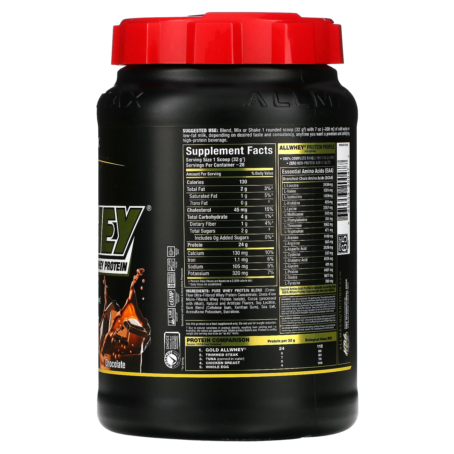 ALLMAX, GOLD ALLWHEY®, Premium Whey Protein, Chocolate, 2 lbs (907 g)