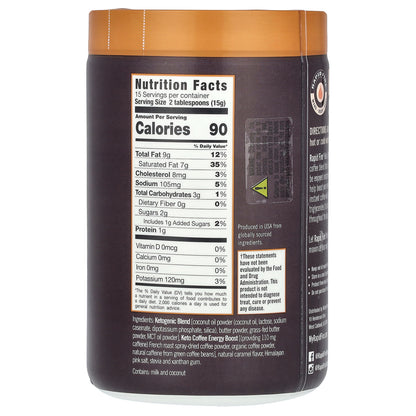 RAPIDFIRE, Keto Coffee, Caramel Macchiato, Instant, Medium Roast, 7.93 oz (225 g)