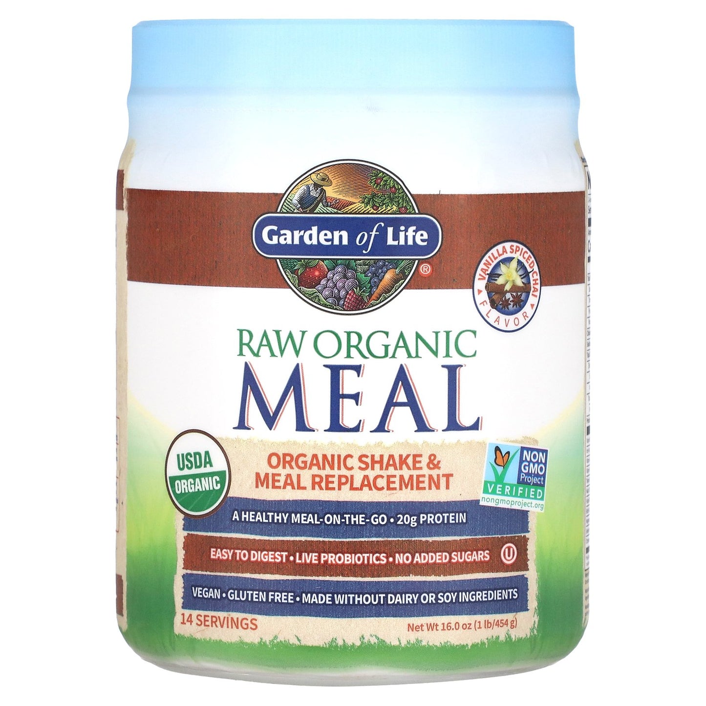 Garden of Life, RAW Organic Meal, Shake & Meal Replacement, Vanilla Spiced Chai, 16 oz (454 g)