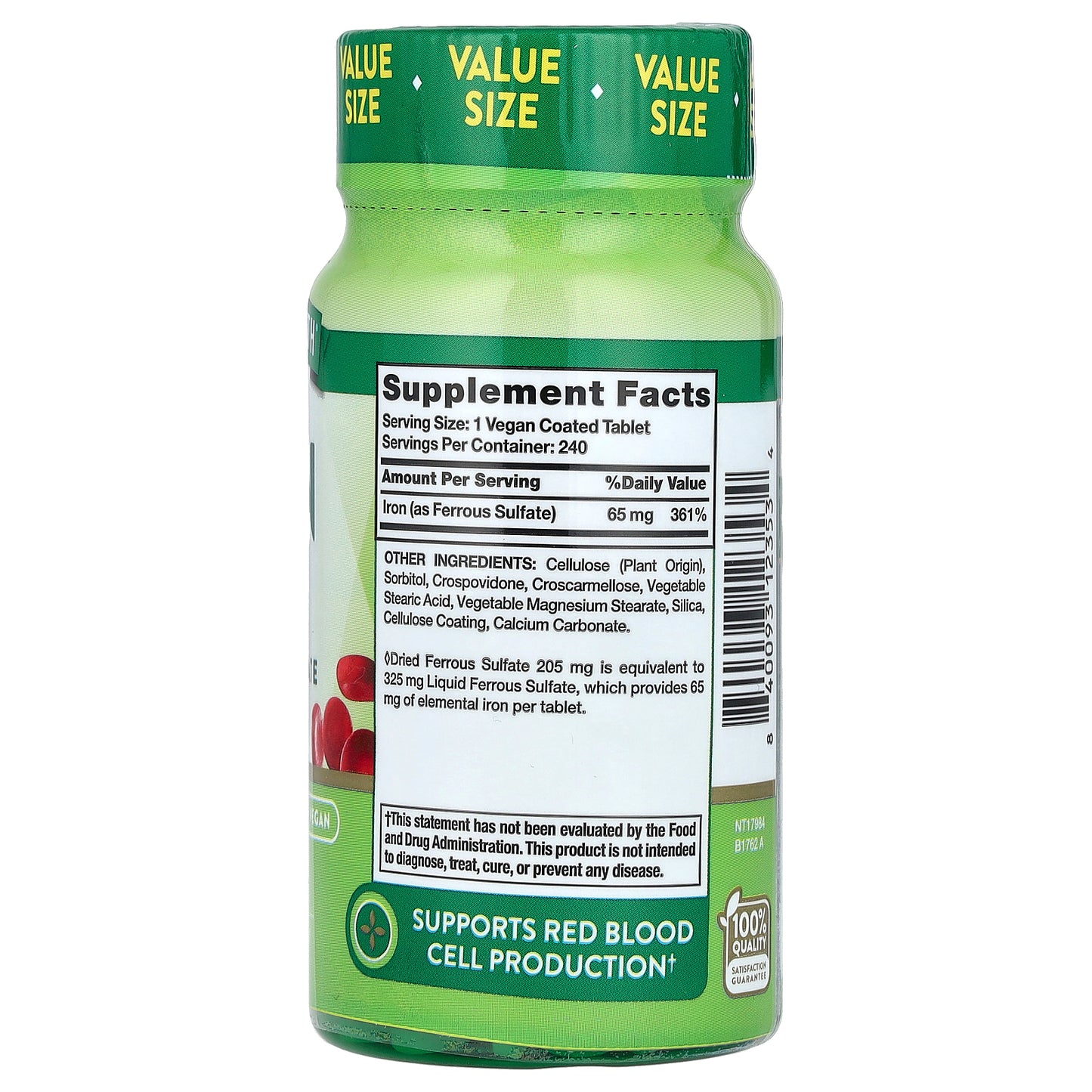 Nature's Truth, Iron, 65 mg, 240 Coated Tablets