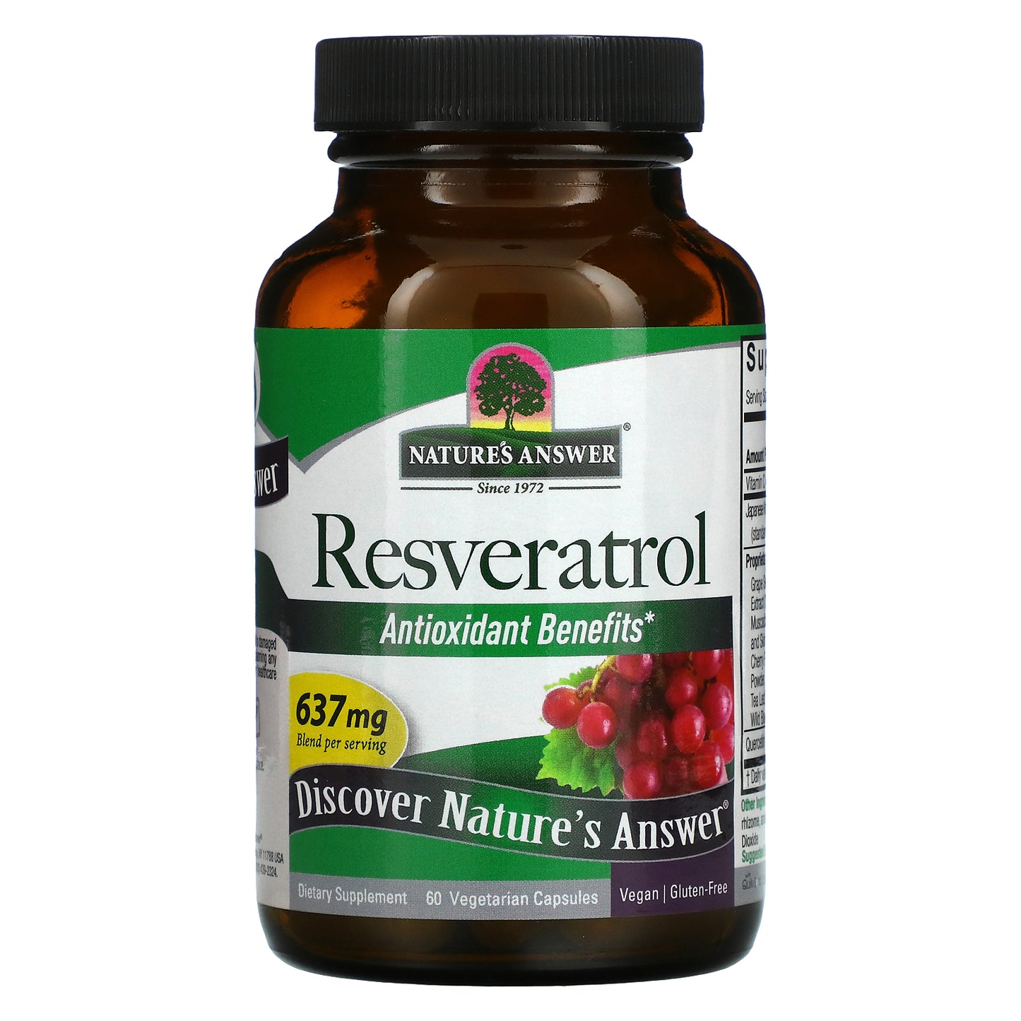 Nature's Answer, Resveratrol, 637 mg, 60 Vegetarian Capsules