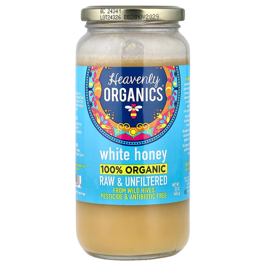 Heavenly Organics, 100% Organic White Honey, Raw & Unfiltered, 22 oz (624 g)
