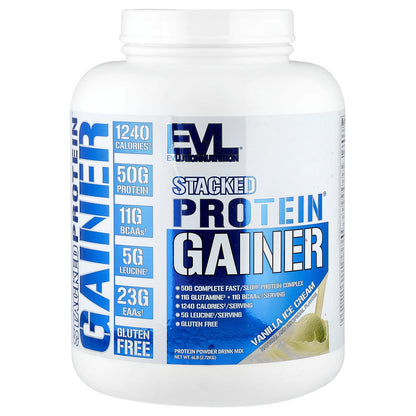 EVLution Nutrition, Stacked Protein® Gainer, Vanilla Ice Cream, 6 lb (2.72 kg)