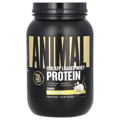 Animal, Isolate Loaded Whey Protein Powder, Vanilla, 2 lb (907 g)