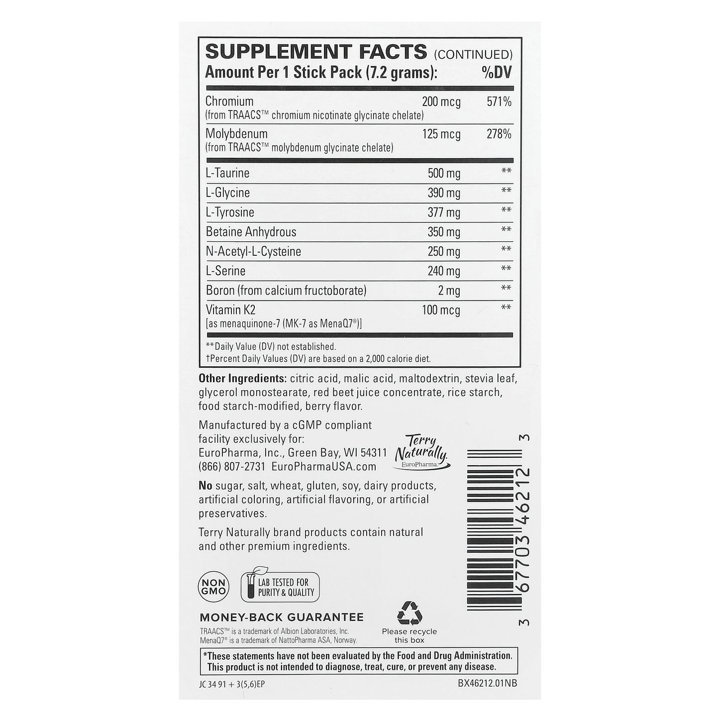 Terry Naturally, Fatigued to Fantastic!™ Energy Revitalization Drink Mix, 12 Stick Packs, 0.25 oz (7.2 g) Each