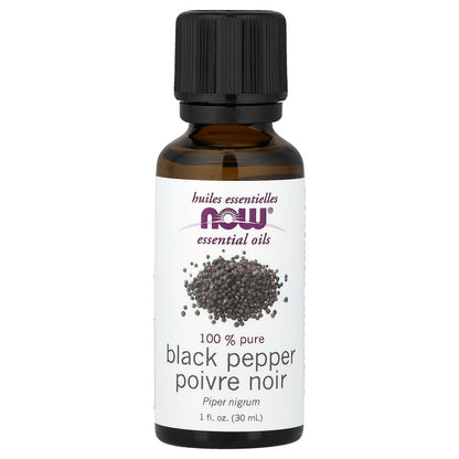 NOW Foods, Essential Oils, Black Pepper, 1 fl oz (30 ml)