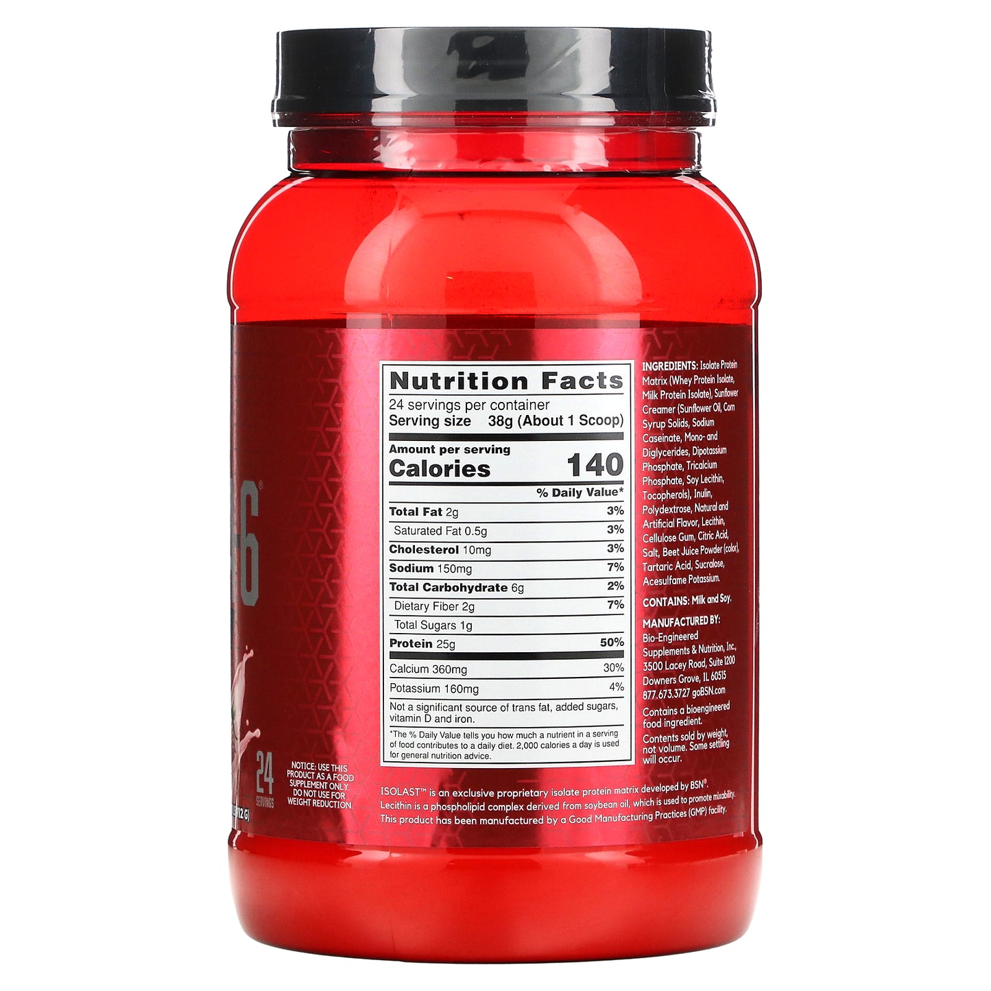 BSN, Syntha-6® Isolate, Protein Powder Drink Mix, Strawberry Milkshake, 2.01 lbs (912 g)