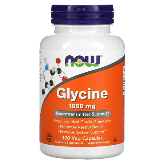 NOW Foods, Glycine, 1,000 mg, 100 Veg Capsules