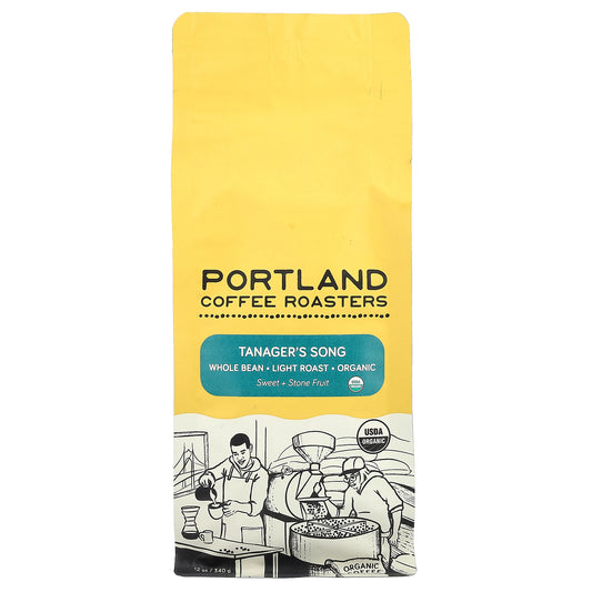 Portland Coffee Roasters, Organic Coffee, Whole Bean, Light Roast, Tanager's Song, 12 oz (340 g)