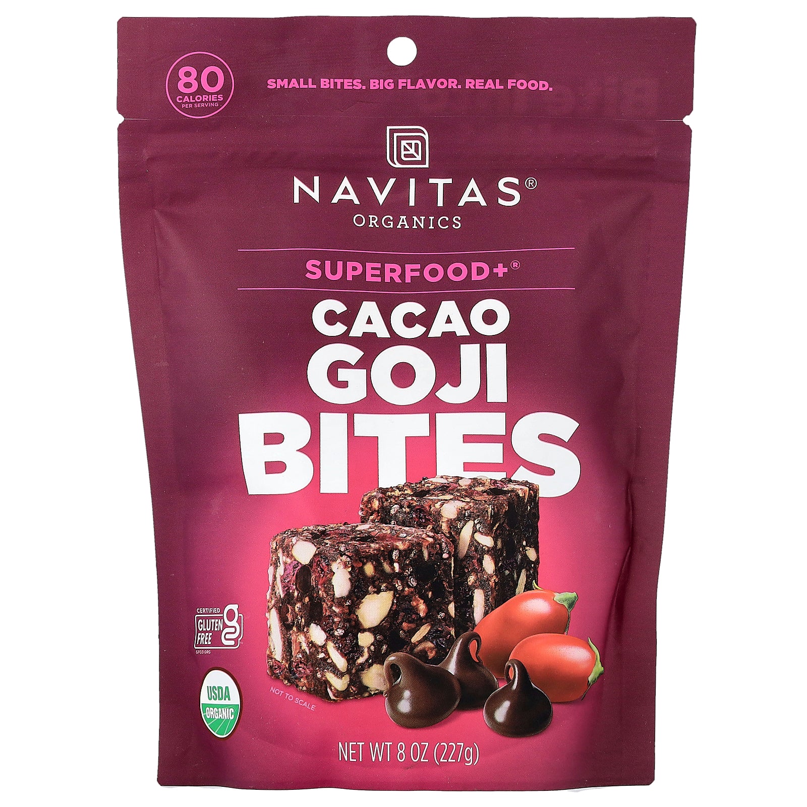 Navitas Organics, Superfood+®, Cacao Goji Bites, 8 oz (227 g)