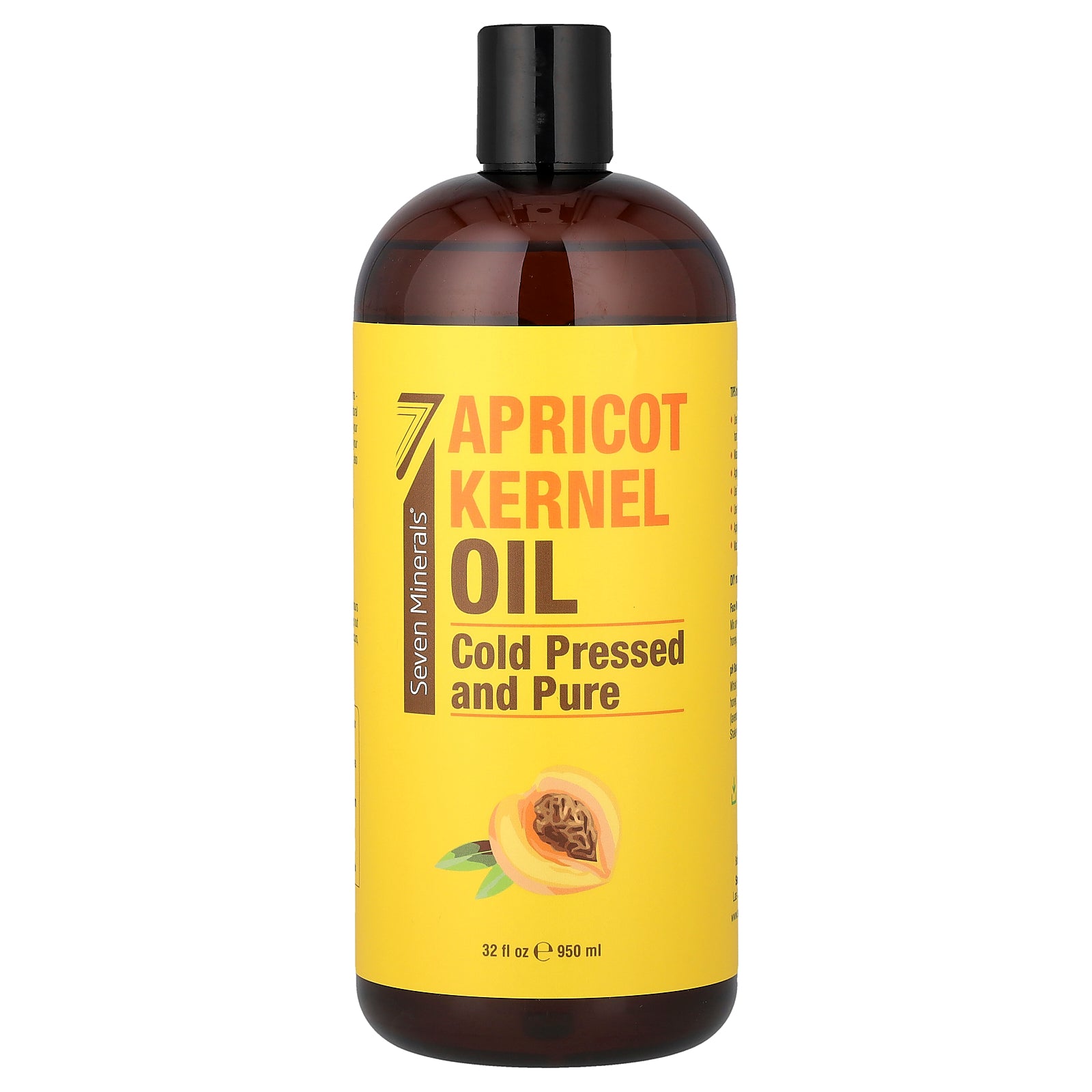 Seven Minerals, Apricot Kernel Oil, Cold Pressed and Pure, Unscented, 32 fl oz (950 ml)