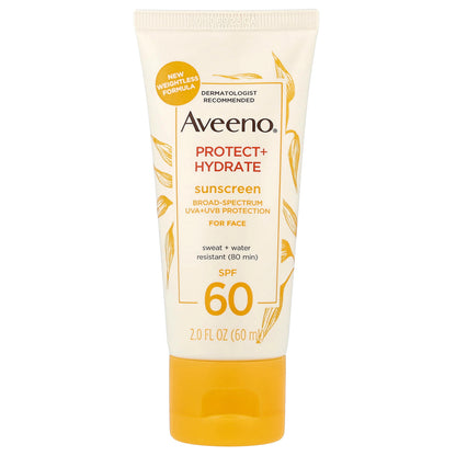Aveeno, Protect + Hydrate, Sunscreen, For Face, SPF 60, 2 fl oz (60 ml)
