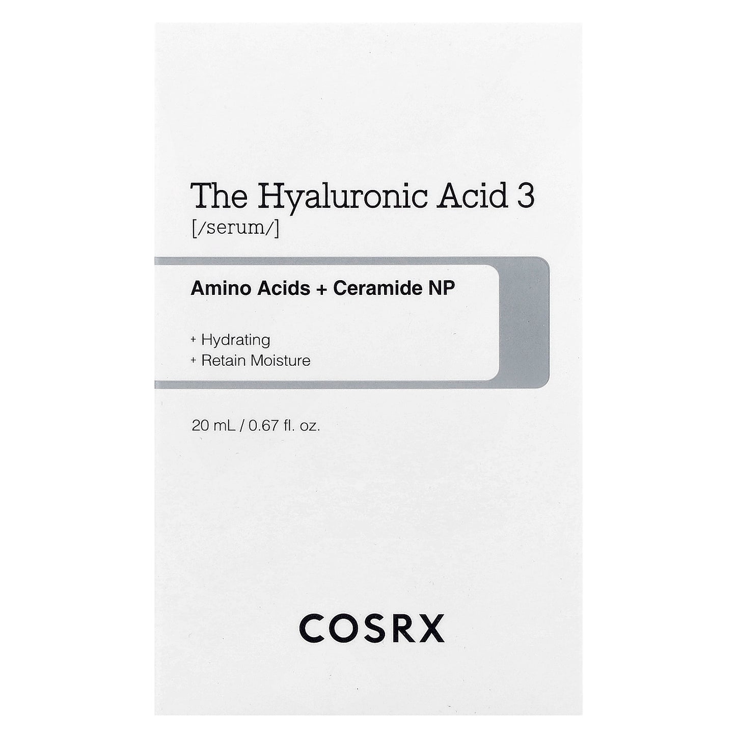 CosRx, The Hyaluronic Acid 3 Serum, 0.67 fl oz(20 ml)