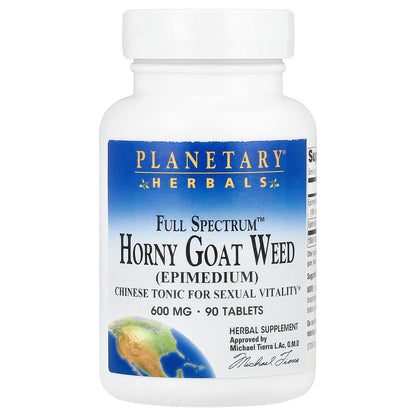 Planetary Herbals, Full Spectrum™ Horny Goat Weed, 600 mg, 90 Tablets