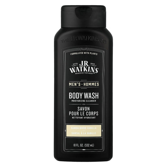 J R Watkins, Men's Body Wash, Sandalwood Vanilla, 18 fl oz (532 ml)