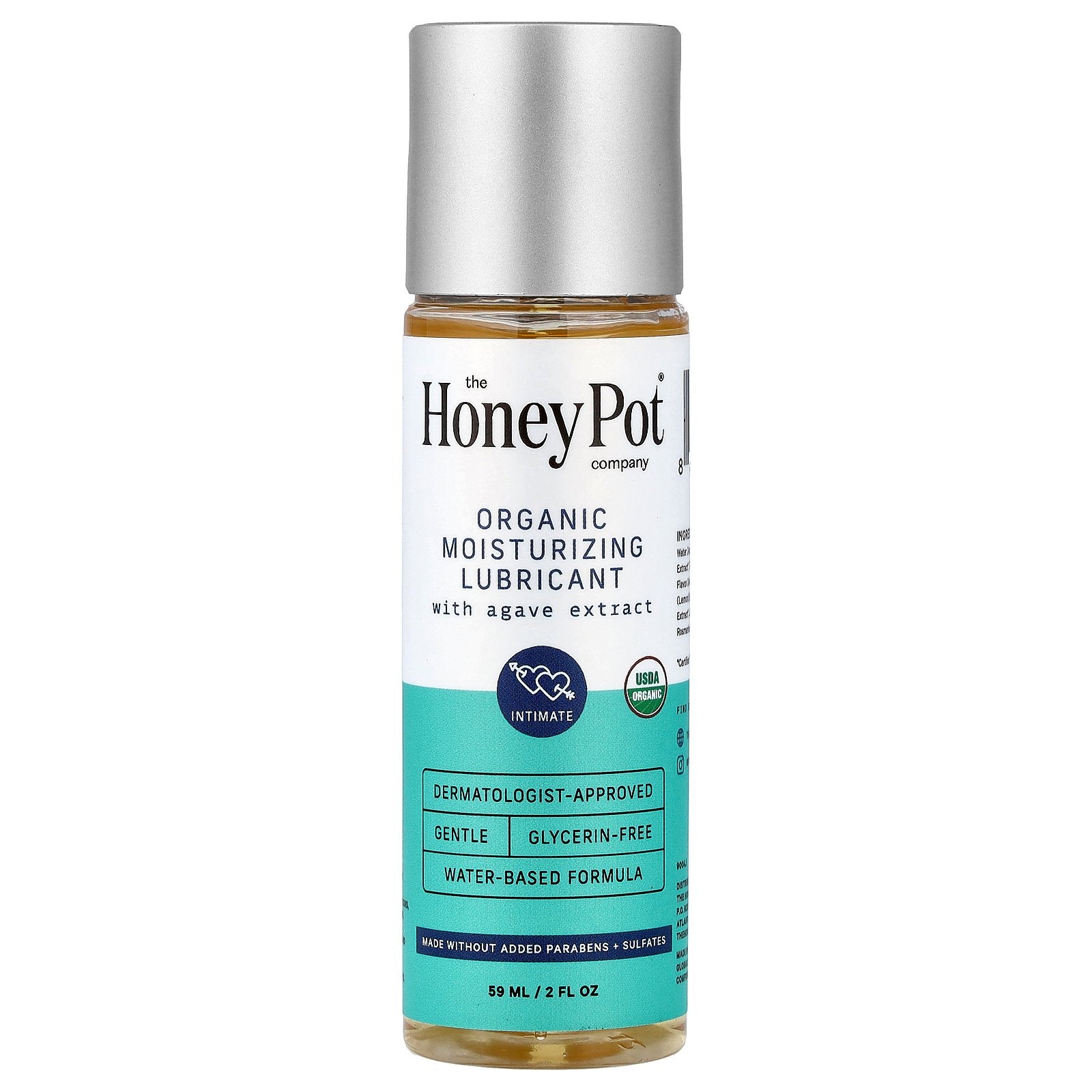 The Honey Pot Company, Organic Moisturizing Lubricant With Agave Extract, 2 fl oz (59 ml)