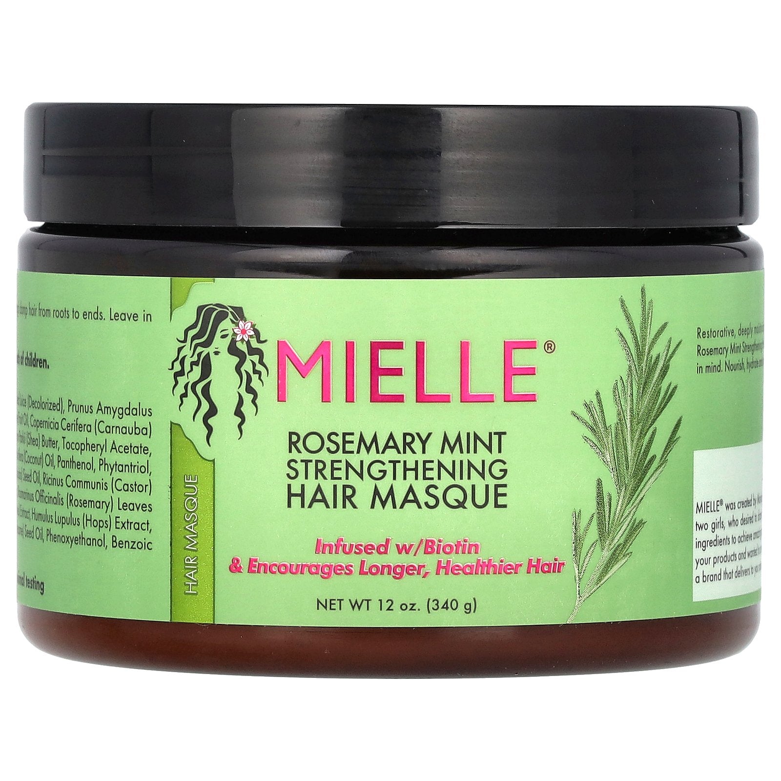 Mielle, Strengthening Hair Masque, Rosemary Mint, 12 oz (340 g)