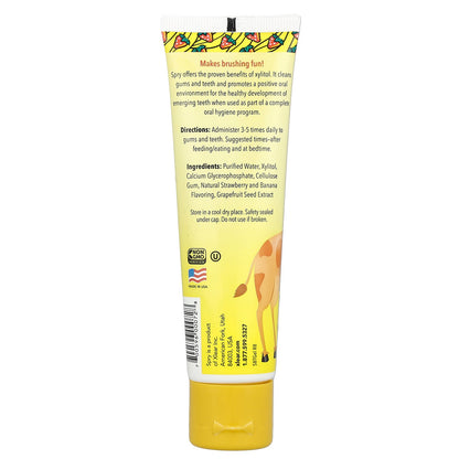 Xlear, Kid's Spry®, Tooth Gel with Xylitol, Age 3 Months and Up, Strawberry Banana, 2 fl oz (60 ml)