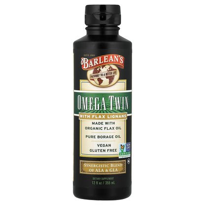 Barlean's, Omega Twin with Flax Lignans, 12 fl oz (355 ml)