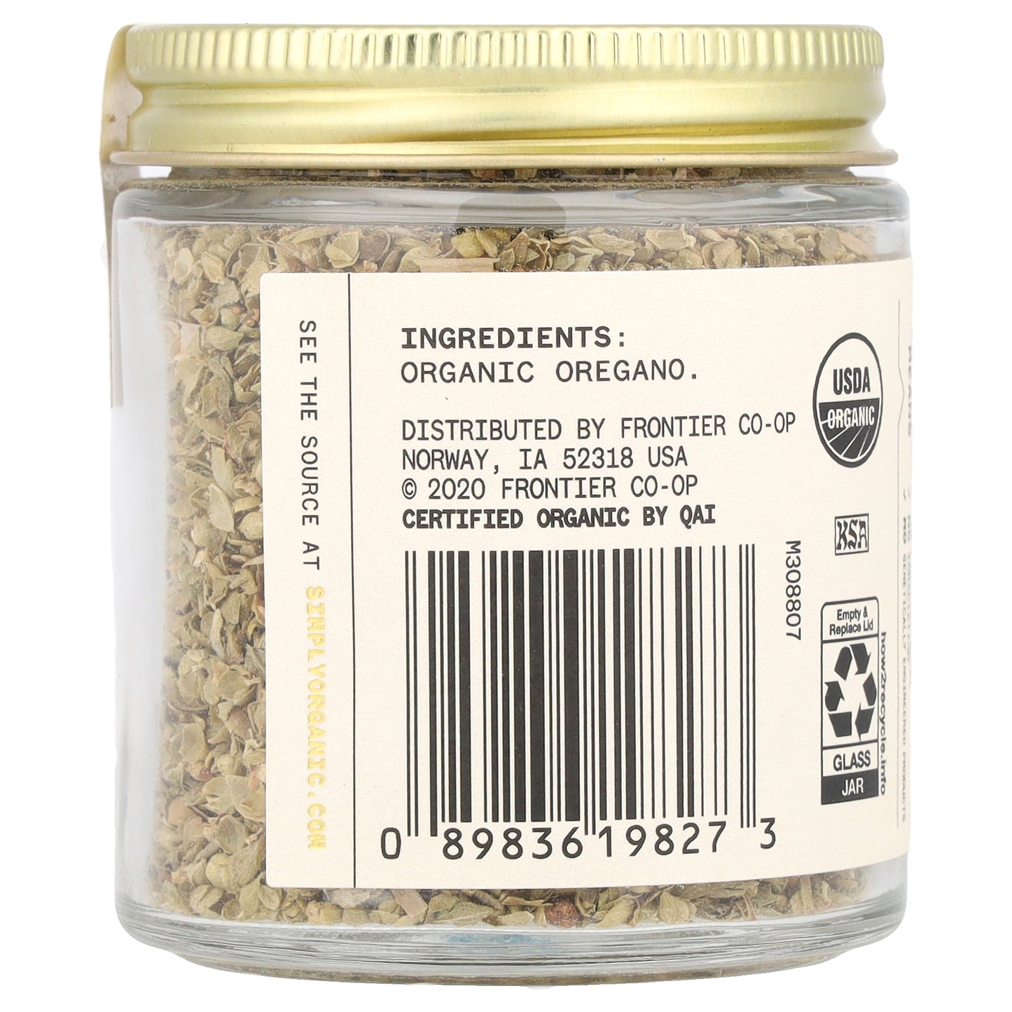 Simply Organic, Single Origin, Turkish Oregano, 0.52 oz (15 g)