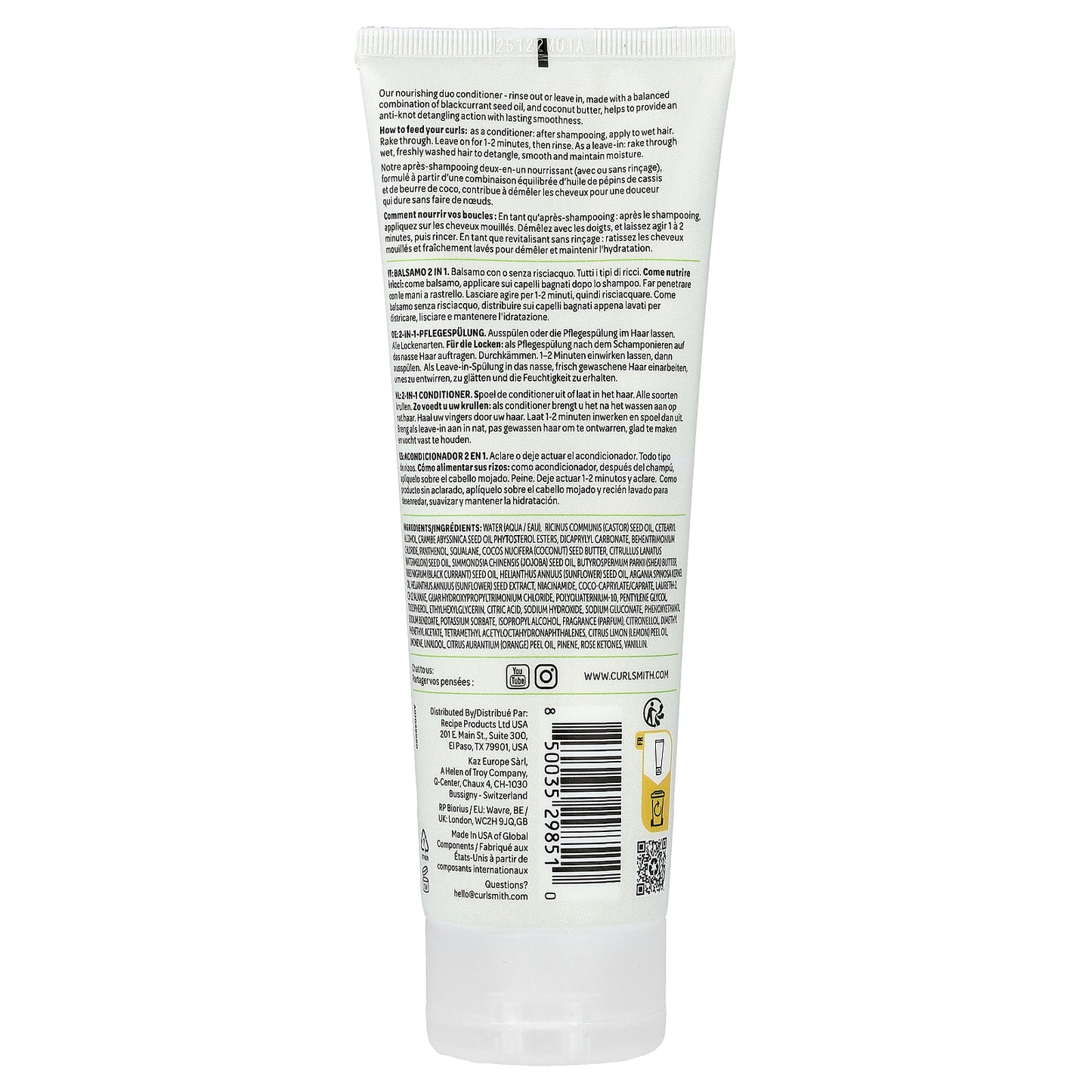 Curlsmith, Frizz Control Duo Conditioner, All Curl Types, 8 fl oz (237 ml)