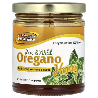 North American Herb & Spice, Raw & Wild Oregano Honey, 10 oz (283 g)