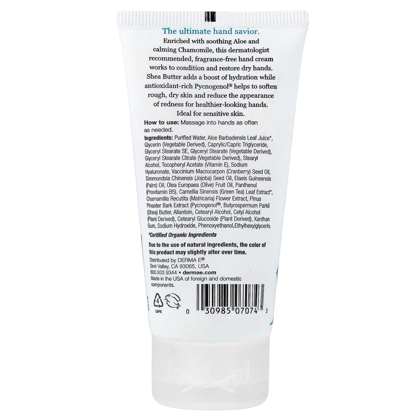 DERMA E, Shea Hand Repair Cream, Sensitive Skin, Fragrance-Free, 2 oz (56 g)