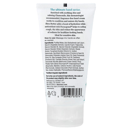 DERMA E, Shea Hand Repair Cream, Sensitive Skin, Fragrance-Free, 2 oz (56 g)