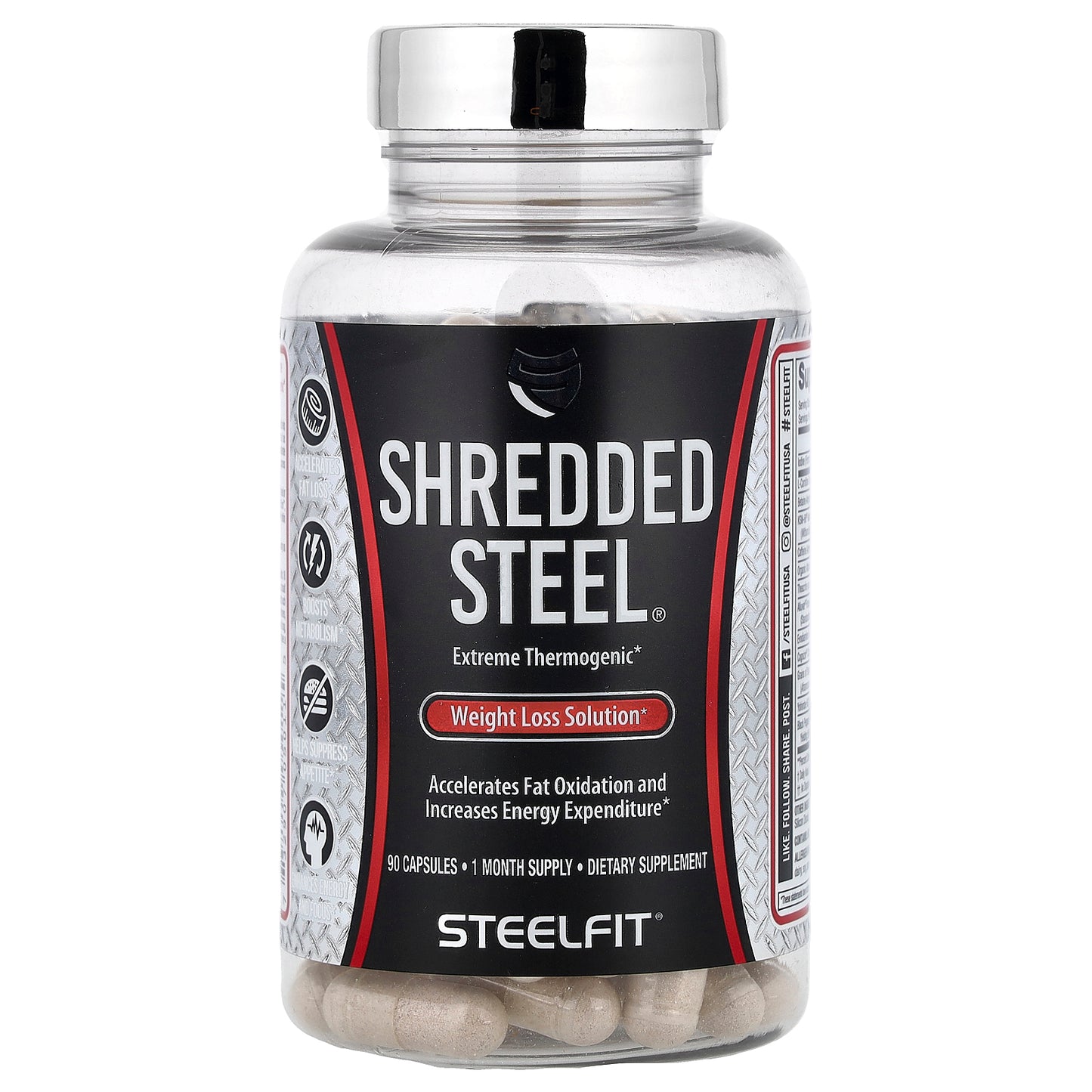 SteelFit, Shredded Steel®, Weight Loss Solution, 90 Capsules